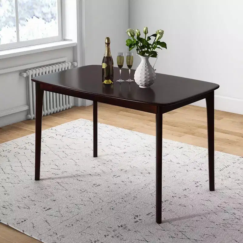 Costway 48 Wooden Dining Table Rectangular Farmhouse Kitchen with Solid Rubber Wood Legs Cherry/Natural