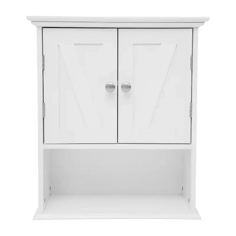 Merrick Lane Wall Mounted Bathroom Medicine Cabinet with Adjustable Cabinet Shelf, Lower Open Shelf, and Magnetic Closure Doors
