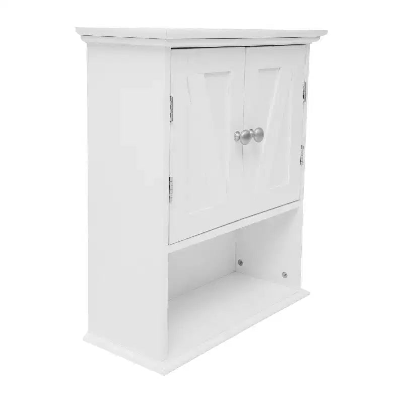 Merrick Lane Wall Mounted Bathroom Medicine Cabinet with Adjustable Cabinet Shelf, Lower Open Shelf, and Magnetic Closure Doors