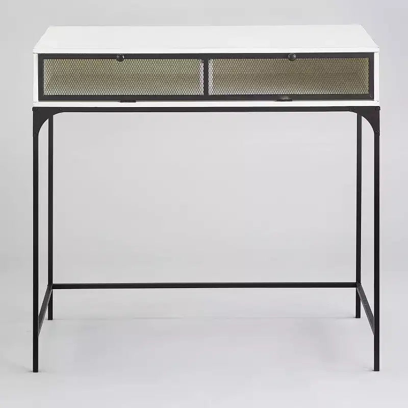 The Lakeside Collection Industrial Farmhouse Style Desk with Storage