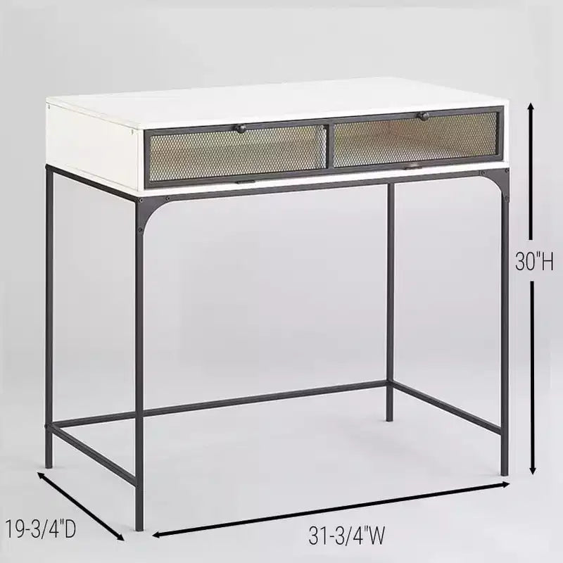 The Lakeside Collection Industrial Farmhouse Style Desk with Storage