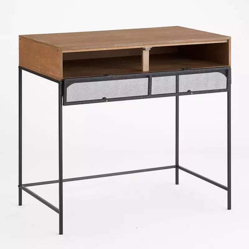 The Lakeside Collection Industrial Farmhouse Style Desk with Storage