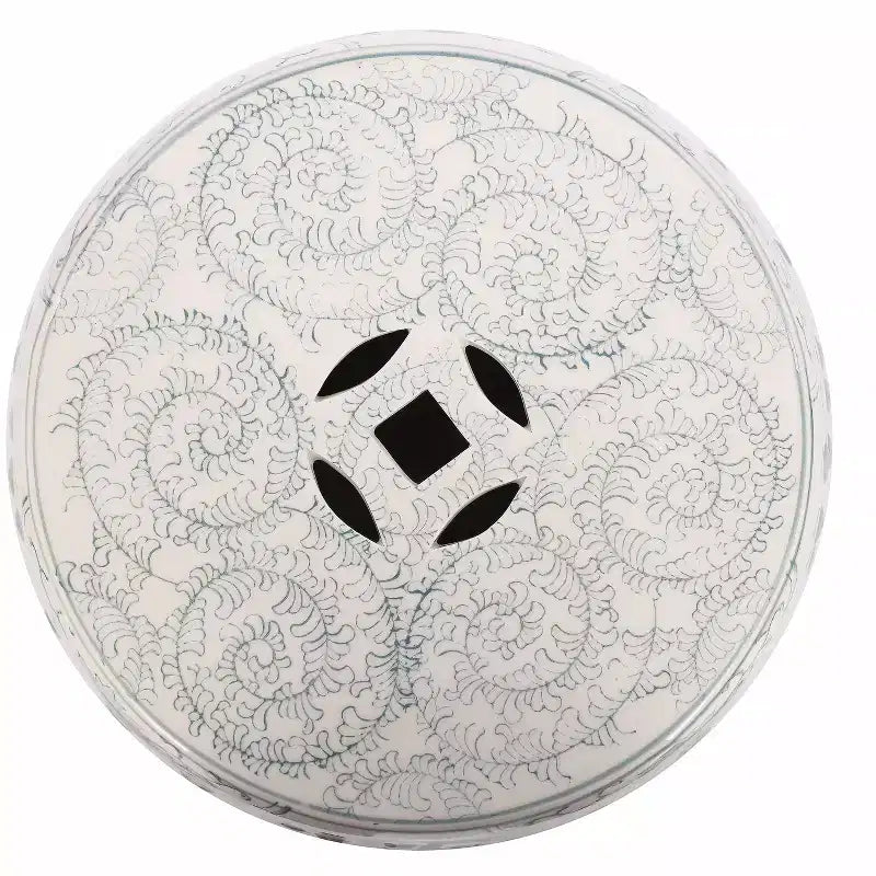 JONATHAN Y Double Happiness 18 Chinoiserie Ceramic Drum Garden Stool/Accent Table
