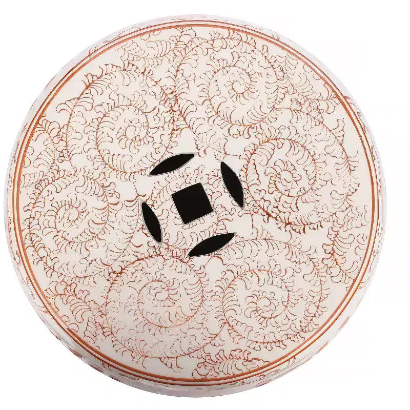 JONATHAN Y Double Happiness 18 Chinoiserie Ceramic Drum Garden Stool/Accent Table