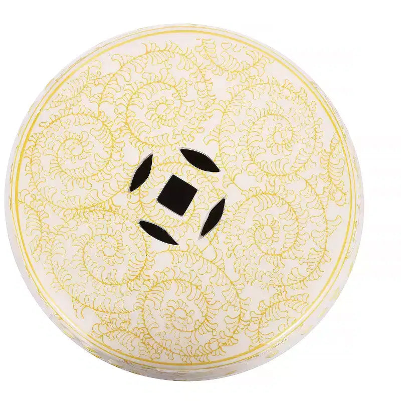 JONATHAN Y Double Happiness 18 Chinoiserie Ceramic Drum Garden Stool/Accent Table