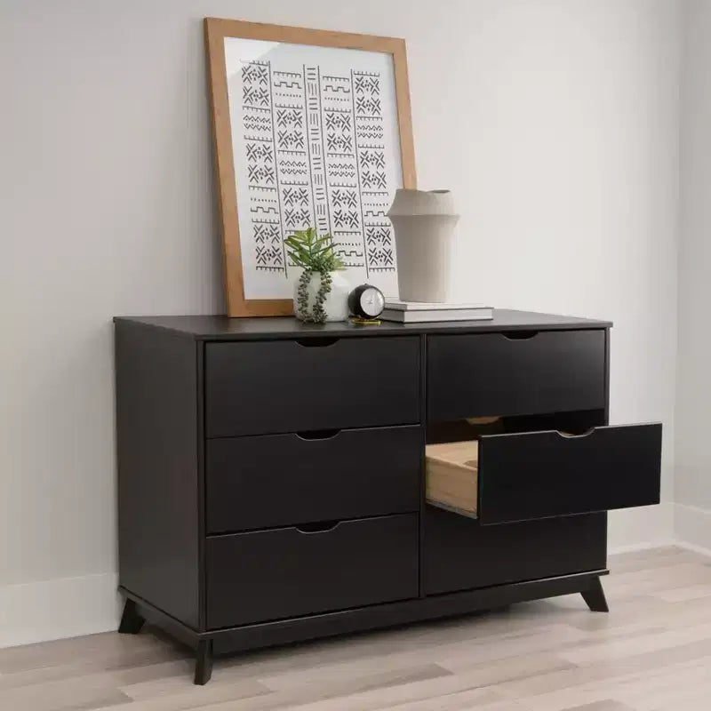 Pensy Solid Wood Mid-Century Modern 6 Drawer Dresser - Powell