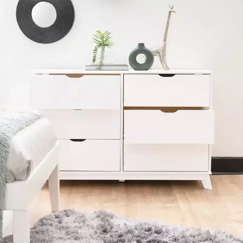 Pensy Solid Wood Mid-Century Modern 6 Drawer Dresser - Powell