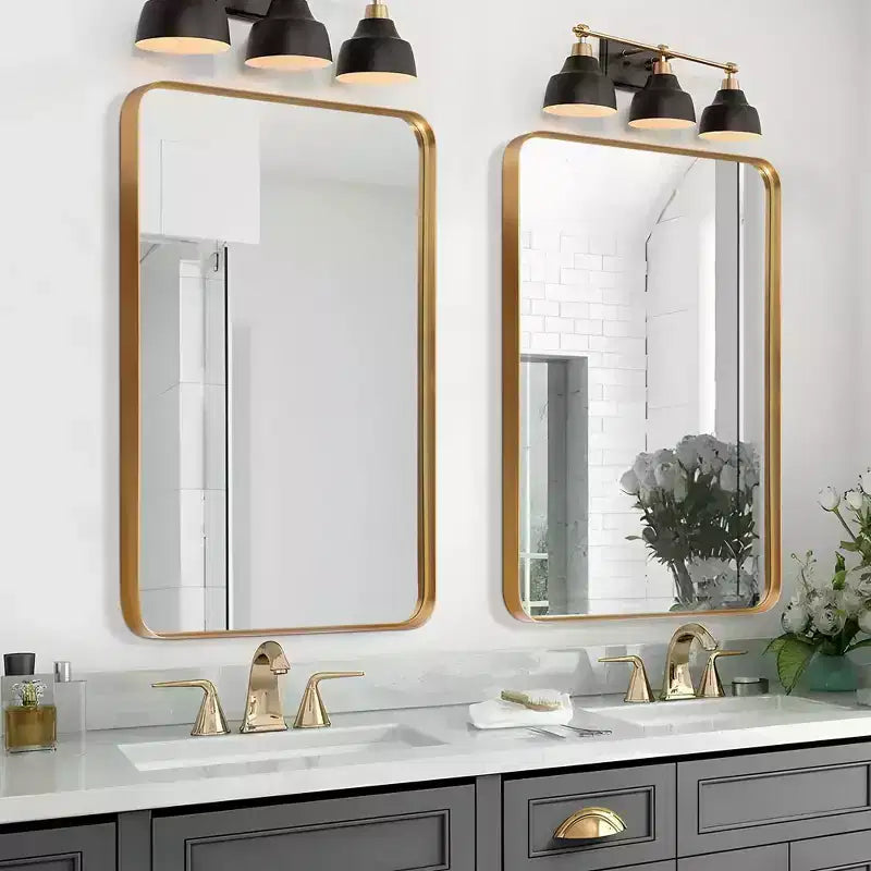 Dovelina Wall Mounted Mirror Rectangle Metal Framed Bathroom Vanity Mirror