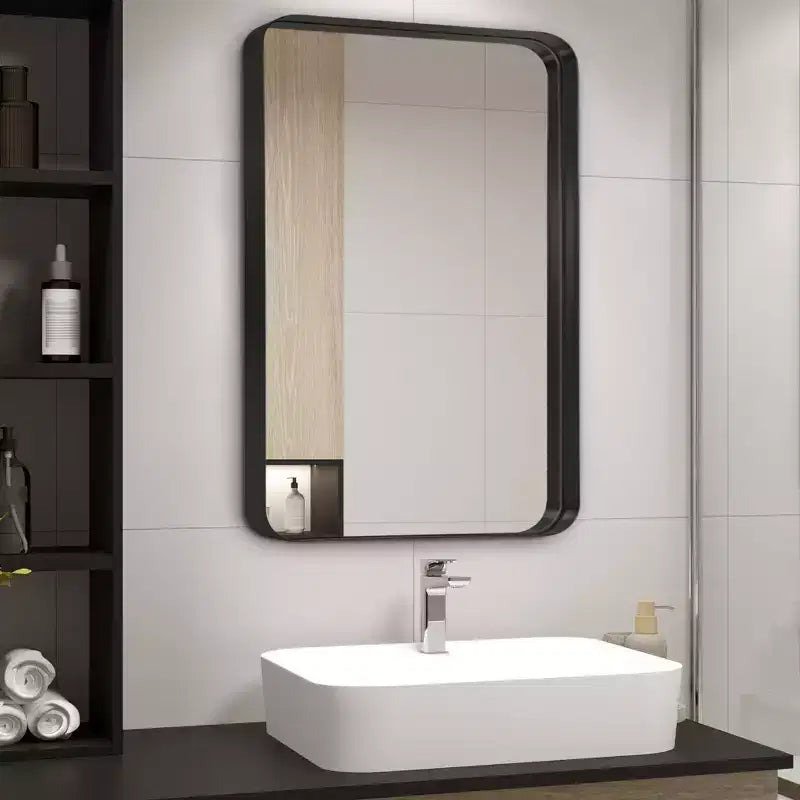 Dovelina Wall Mounted Mirror Rectangle Metal Framed Bathroom Vanity Mirror