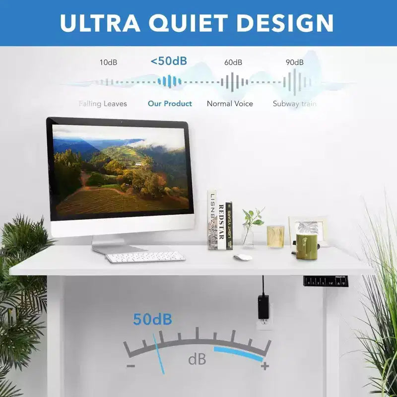 Mount-It! Dual Motor Electric Standing Desk with 48 Tabletop, White