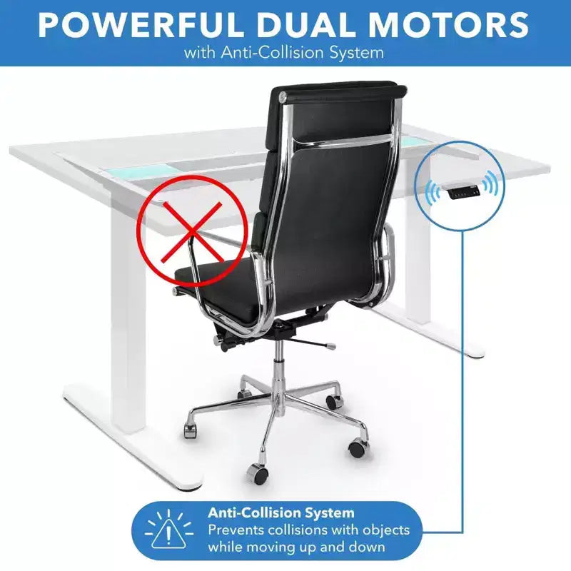 Mount-It! Dual Motor Electric Standing Desk with 48 Tabletop, White