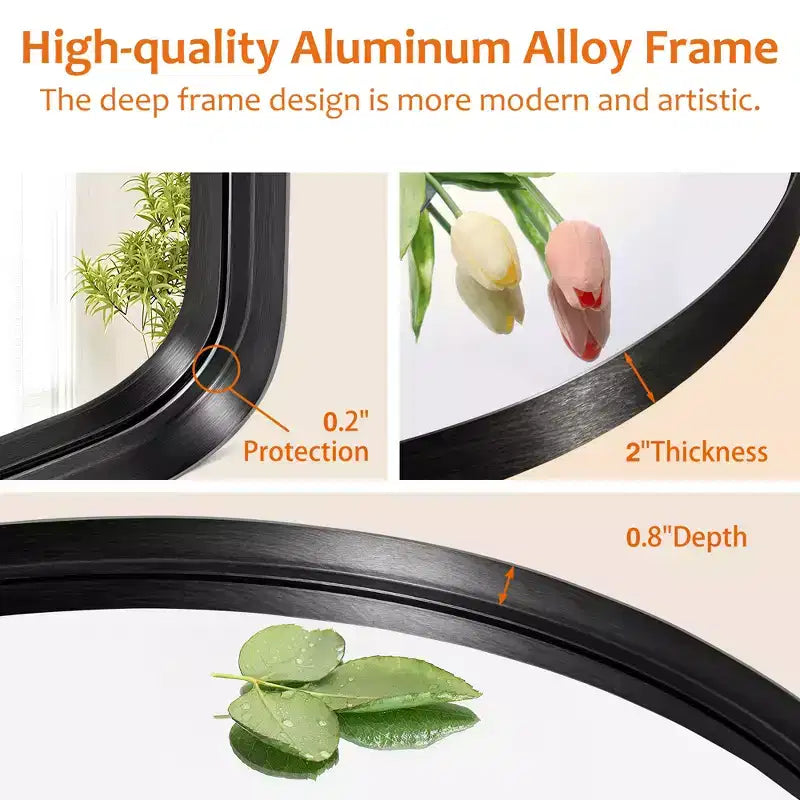 Dovelina Wall Mounted Mirror Arched Metal Frame Full Length Mirror