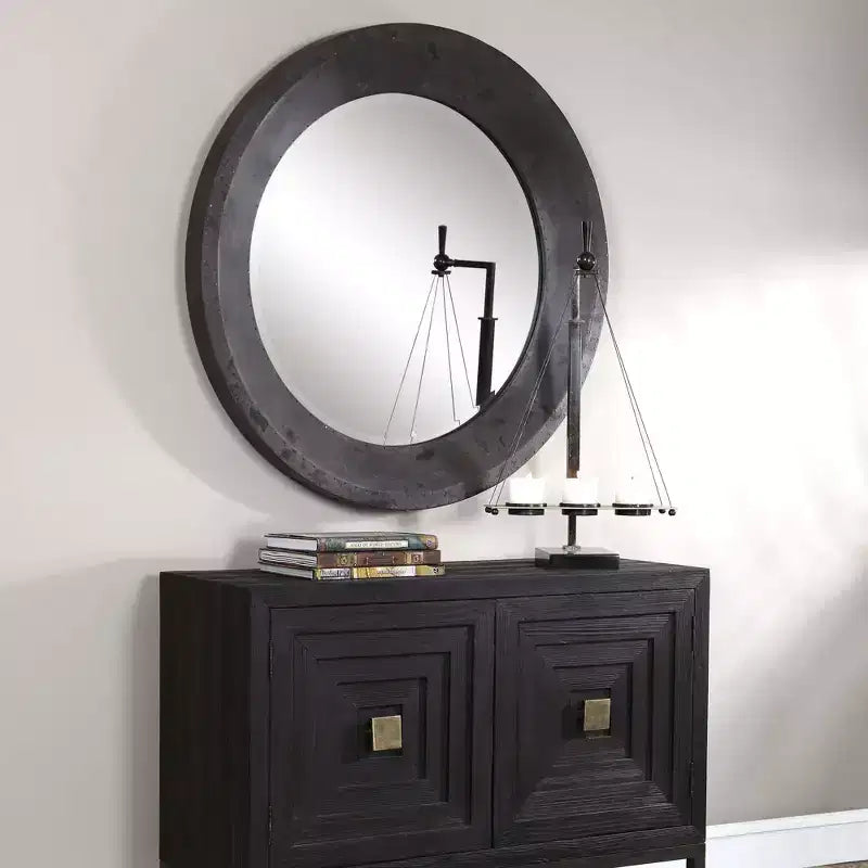 Uttermost Frazier Dark Gray 40 Round Oversized Wall Mirror