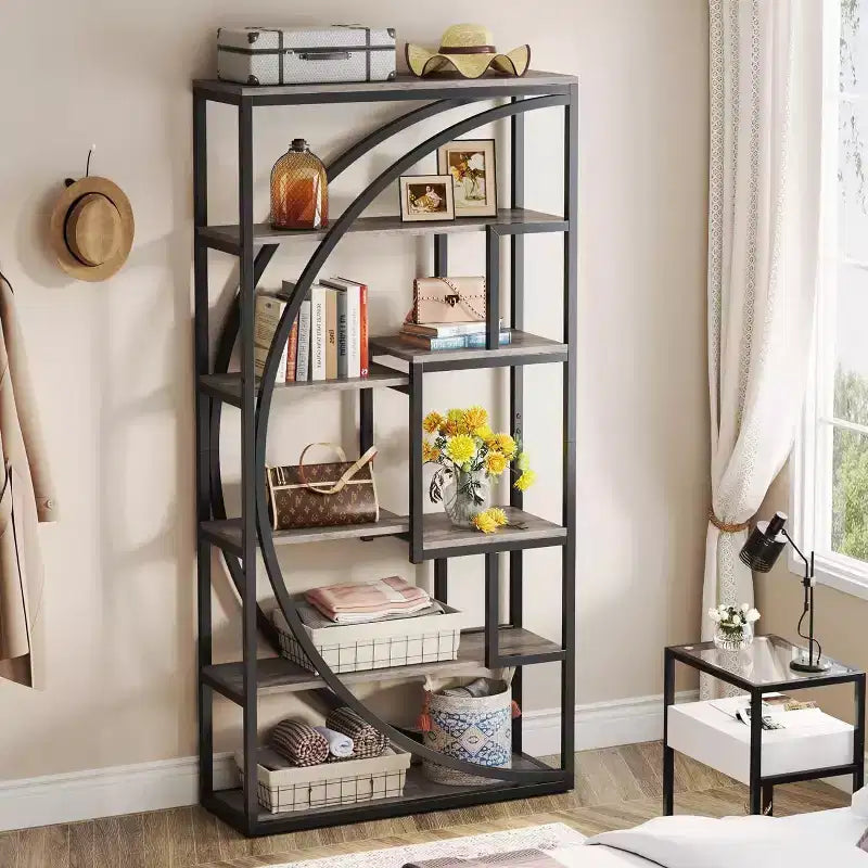 Tribesigns 5-Tier Bookshelf, 70.8 Tall Book Shelf Display Rack with 8 Open Storage Shelves