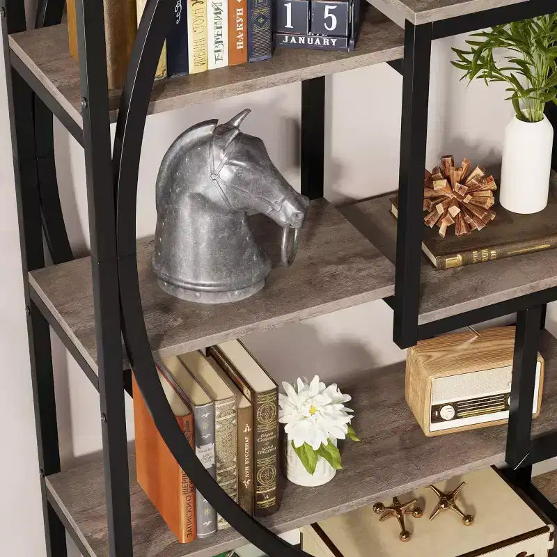 Tribesigns 5-Tier Bookshelf, 70.8 Tall Book Shelf Display Rack with 8 Open Storage Shelves