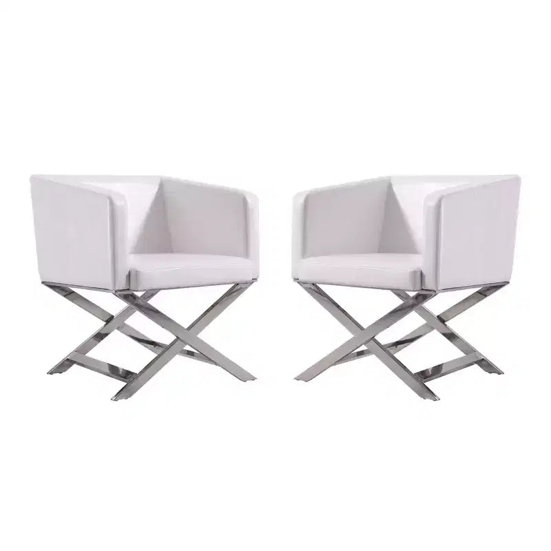 Set of 2 Hollywood Faux Leather Lounge Accent Chairs - Manhattan Comfort