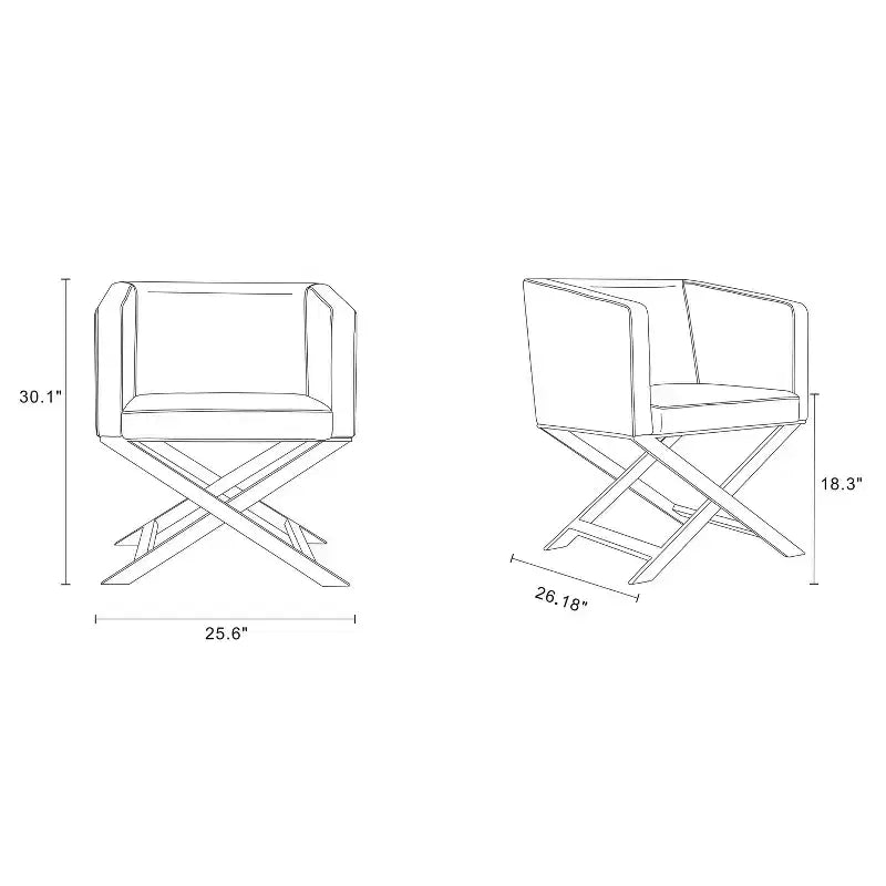 Set of 2 Hollywood Faux Leather Lounge Accent Chairs - Manhattan Comfort