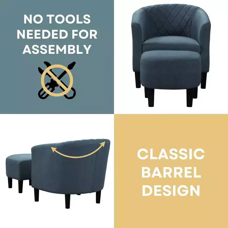 Breighton Home Take a Seat Roosevelt Accent Chair with Ottoman