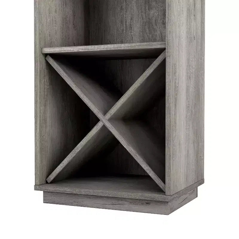 miBasics Stormquiet Farmhouse 1 Drawer Tower Cabinet with Wine Rack and Shelves