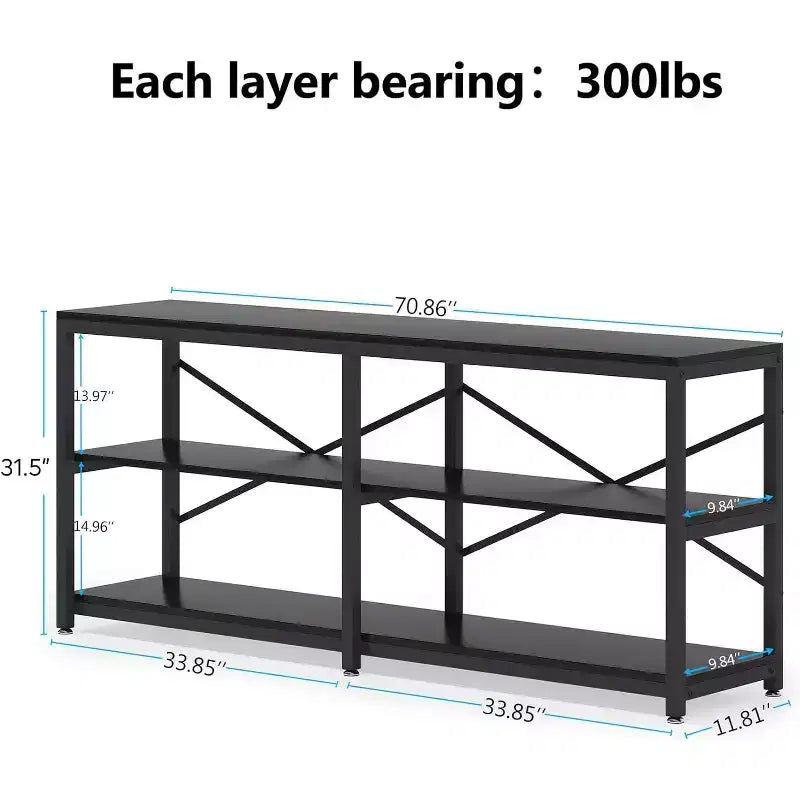 Tribesigns 70.9 Long Console Table, 3-Tier Hallway Entryway Table