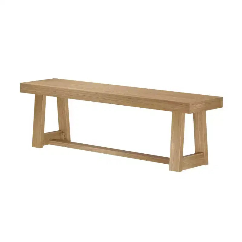 Plank+Beam Farmhouse Dining Bench, Solid Wood Bench for Dining Table/Kitchen, 60, Walnut Wirebrush
