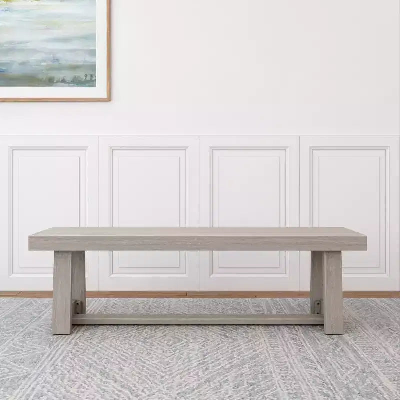 Plank+Beam Farmhouse Dining Bench, Solid Wood Bench for Dining Table/Kitchen, 60, Walnut Wirebrush