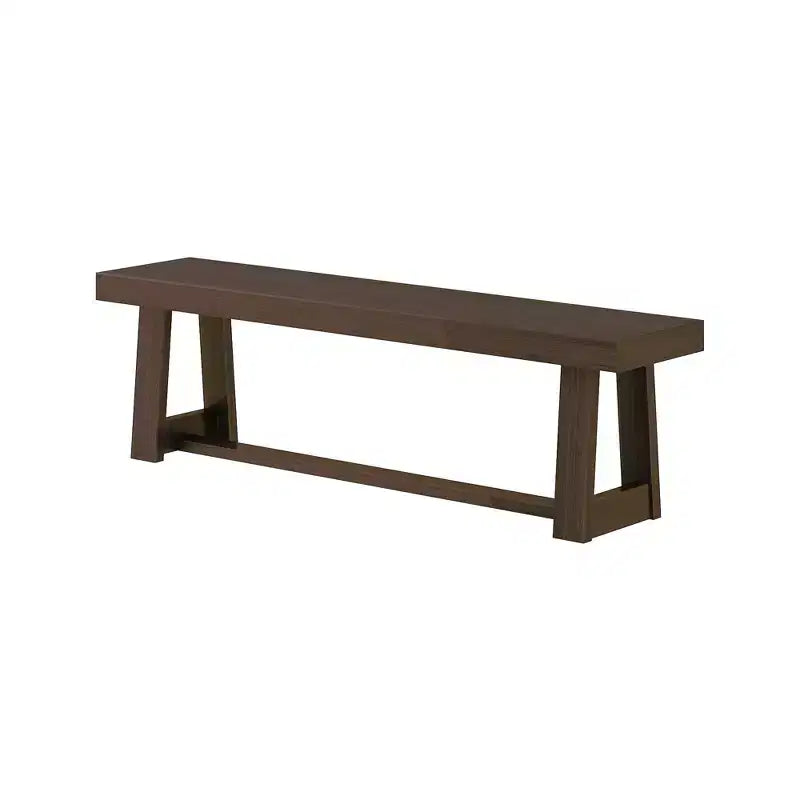 Plank+Beam Farmhouse Dining Bench, Solid Wood Bench for Dining Table/Kitchen, 60, Walnut Wirebrush