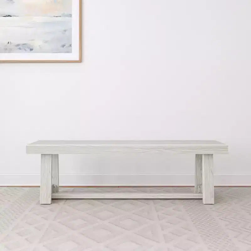 Plank+Beam Farmhouse Dining Bench, Solid Wood Bench for Dining Table/Kitchen, 60, Walnut Wirebrush