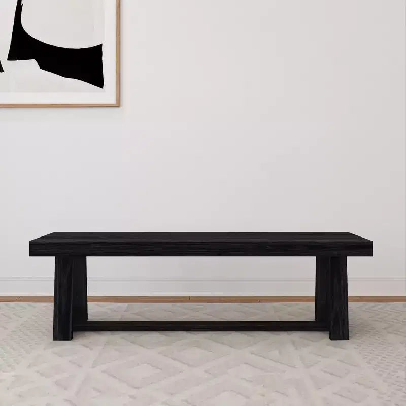 Plank+Beam Farmhouse Dining Bench, Solid Wood Bench for Dining Table/Kitchen, 60, Walnut Wirebrush