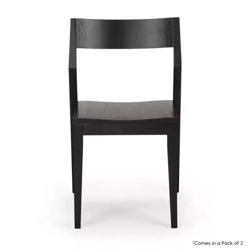 Plank+Beam Modern Dining Chair Set of 2, Solid Wood Chairs for Kitchen, Office, Living Room