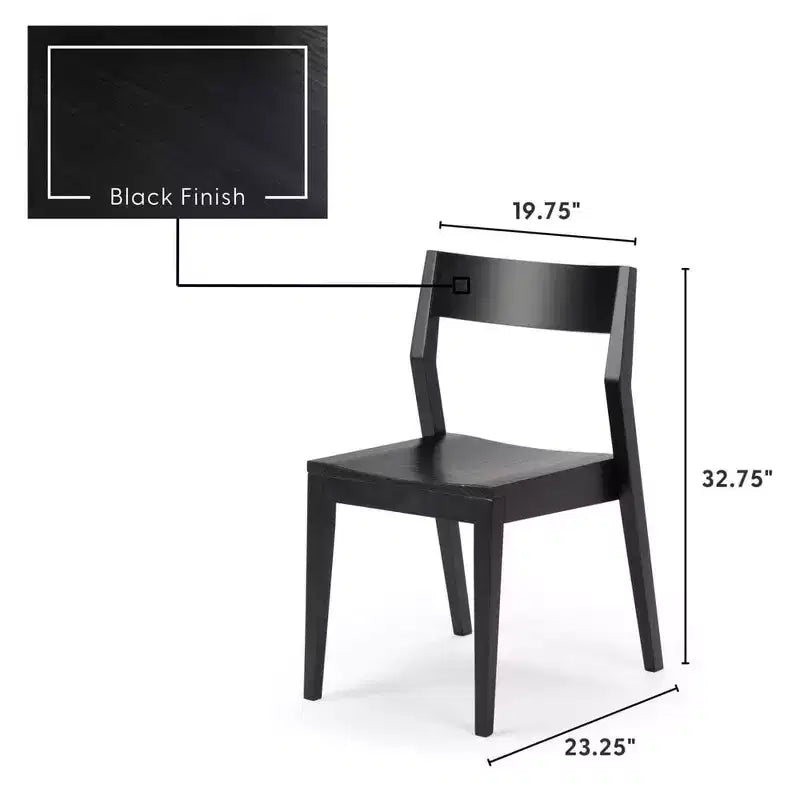 Plank+Beam Modern Dining Chair Set of 2, Solid Wood Chairs for Kitchen, Office, Living Room