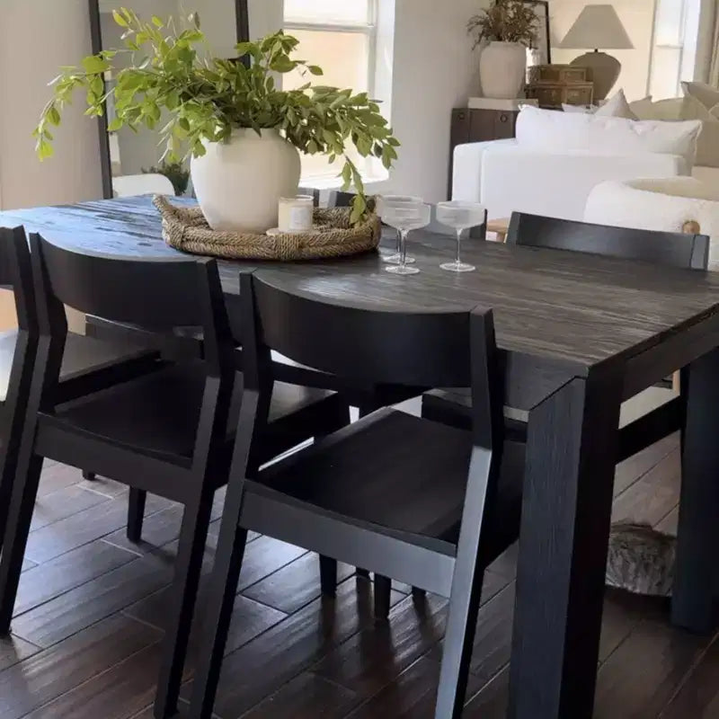 Plank+Beam Modern Dining Chair Set of 2, Solid Wood Chairs for Kitchen, Office, Living Room