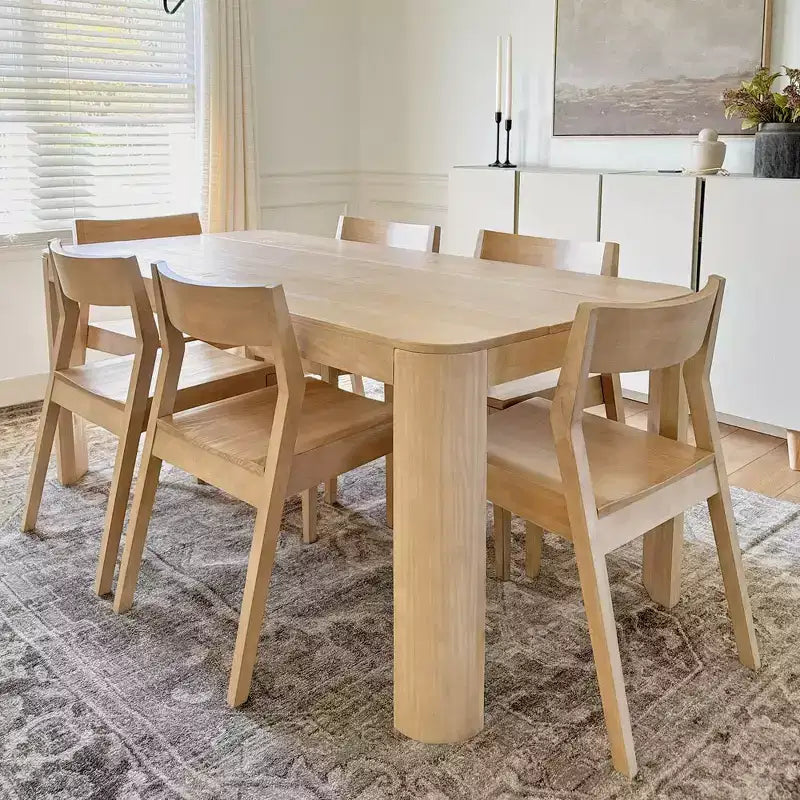 Plank+Beam Modern Dining Chair Set of 2, Solid Wood Chairs for Kitchen, Office, Living Room