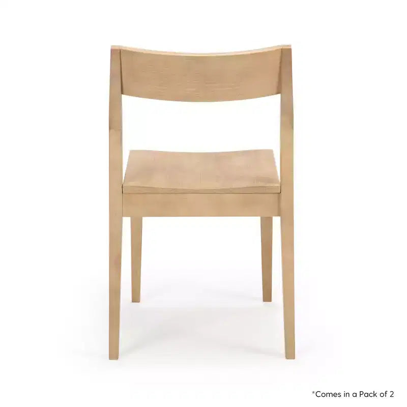 Plank+Beam Modern Dining Chair Set of 2, Solid Wood Chairs for Kitchen, Office, Living Room