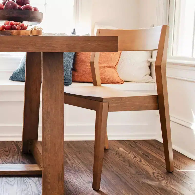 Plank+Beam Modern Dining Chair Set of 2, Solid Wood Chairs for Kitchen, Office, Living Room