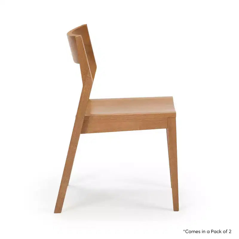 Plank+Beam Modern Dining Chair Set of 2, Solid Wood Chairs for Kitchen, Office, Living Room