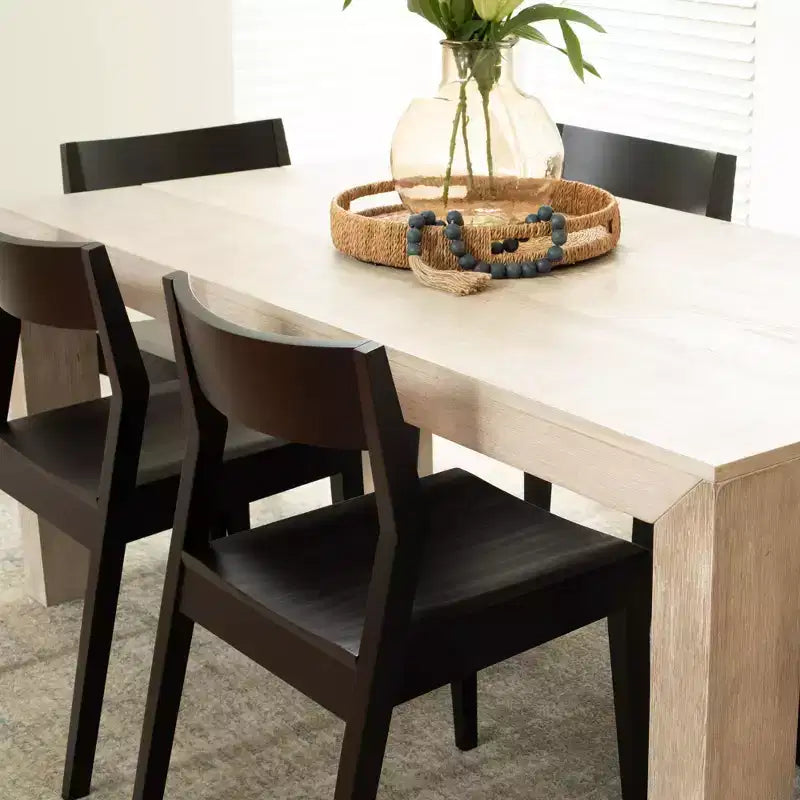 Plank+Beam Modern Dining Chair Set of 2, Solid Wood Chairs for Kitchen, Office, Living Room