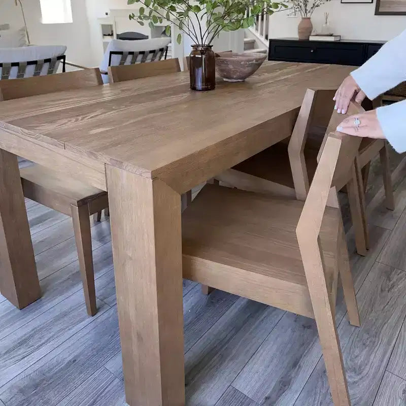 Plank+Beam Modern Dining Chair Set of 2, Solid Wood Chairs for Kitchen, Office, Living Room