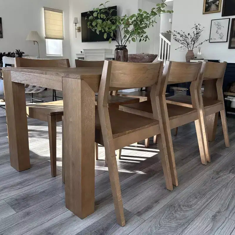 Plank+Beam Modern Dining Chair Set of 2, Solid Wood Chairs for Kitchen, Office, Living Room