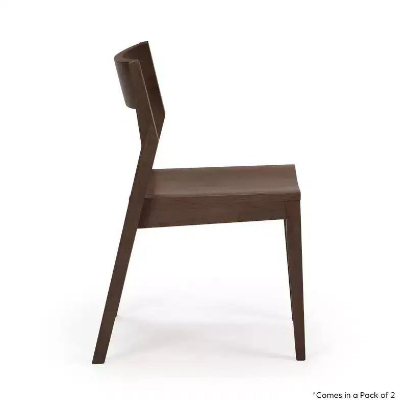 Plank+Beam Modern Dining Chair Set of 2, Solid Wood Chairs for Kitchen, Office, Living Room
