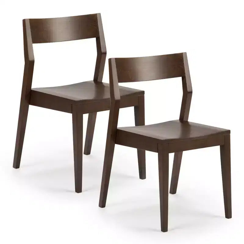 Plank+Beam Modern Dining Chair Set of 2, Solid Wood Chairs for Kitchen, Office, Living Room