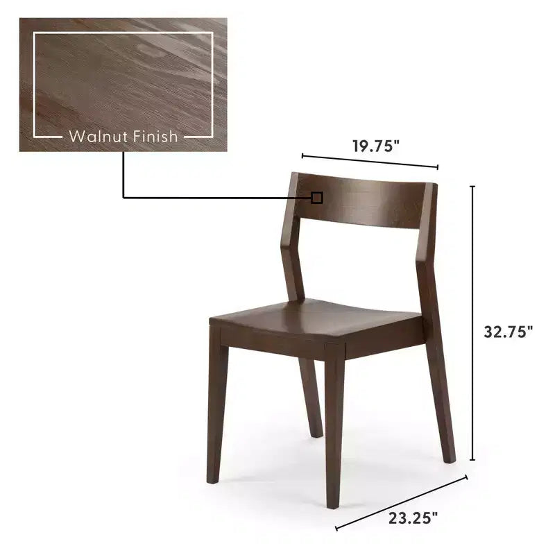 Plank+Beam Modern Dining Chair Set of 2, Solid Wood Chairs for Kitchen, Office, Living Room
