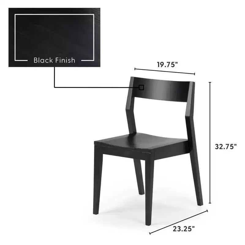 Plank+Beam Modern Dining Chair Set of 2, Solid Wood Chairs for Kitchen, Office, Living Room