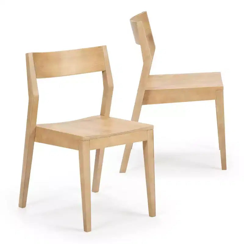 Plank+Beam Modern Dining Chair Set of 2, Solid Wood Chairs for Kitchen, Office, Living Room