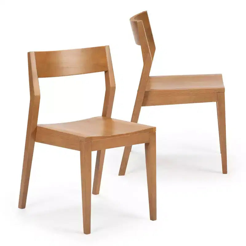 Plank+Beam Modern Dining Chair Set of 2, Solid Wood Chairs for Kitchen, Office, Living Room