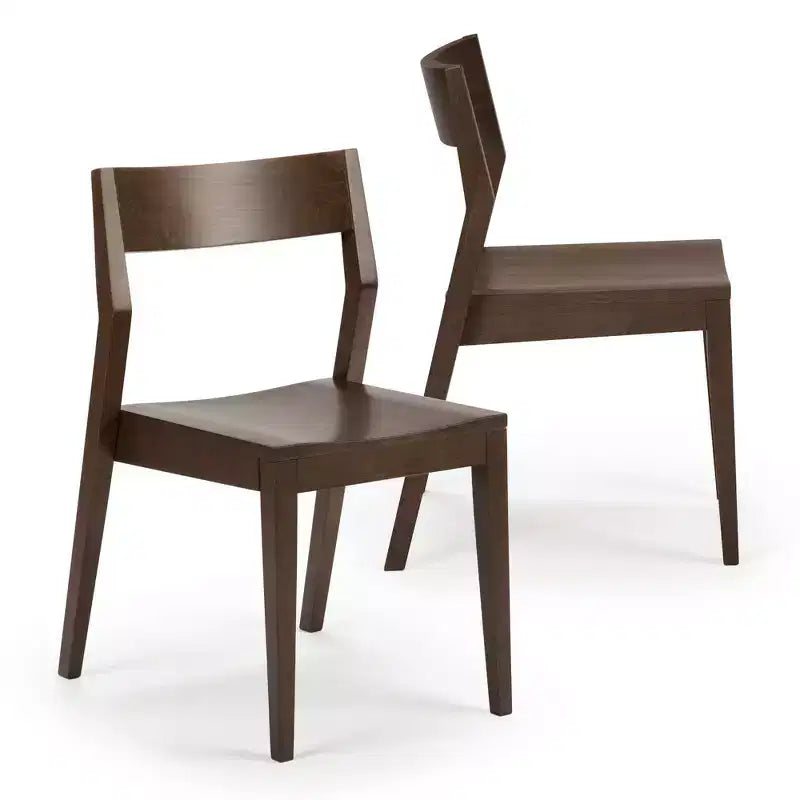 Plank+Beam Modern Dining Chair Set of 2, Solid Wood Chairs for Kitchen, Office, Living Room