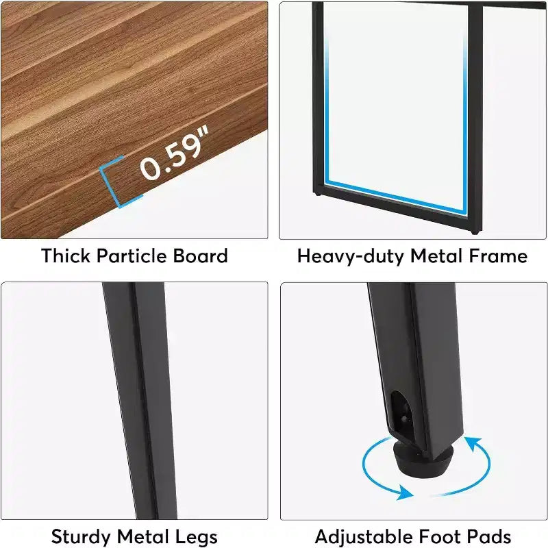 Lantine 8FT Conference Table, Boat Shaped Meeting Table with Rectangle Grommet, Modern Seminar Boardroom Table for Office