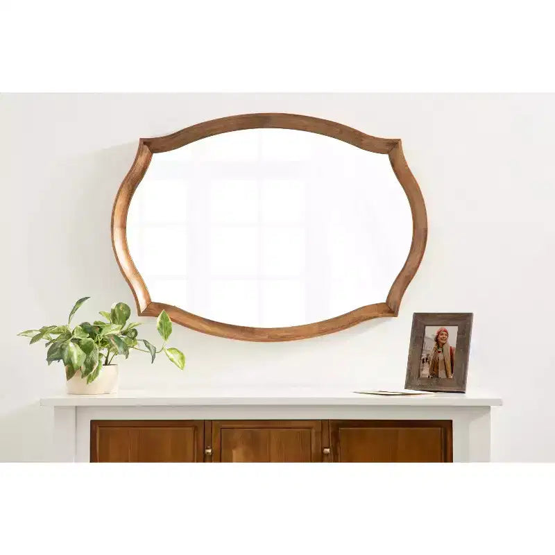 Kate & Laurel All Things Decor 24x34 Hatherleigh Scallop Wall Mirror