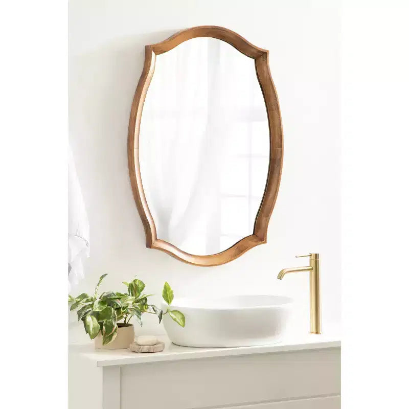 Kate & Laurel All Things Decor 24x34 Hatherleigh Scallop Wall Mirror
