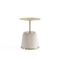 Manhattan Comfort Anderson Modern Leatherette Upholstered End Table with Gold Tabletop